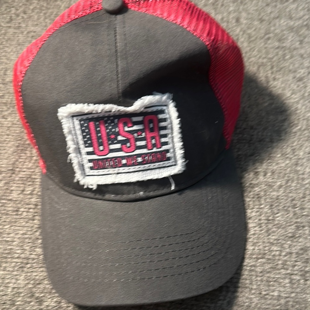 USA Patch Red and Gray Trucker Hat